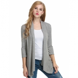 Outerwear Meaneor Women's Basic Long Sleeve Open Drape Cardigan Sweater