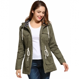 Outerwear Meaneor Women's Thickened Down Jacket Parka Coat with Hoodie